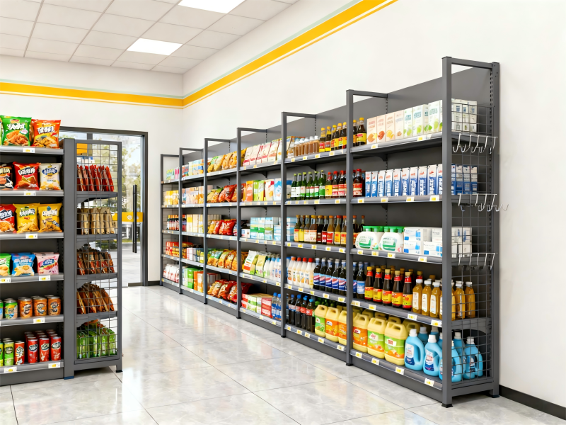 单面货架：助力小空间超市提升陈列效率——邯郸五洲货架提供实用解决方案
